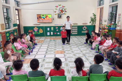 Kiểm tra theo kế hoạch cô giáo Phạm Thị Duyên, dạy lớp 4-5 tuổi A1 Trường Mầm non Mỹ Thắng